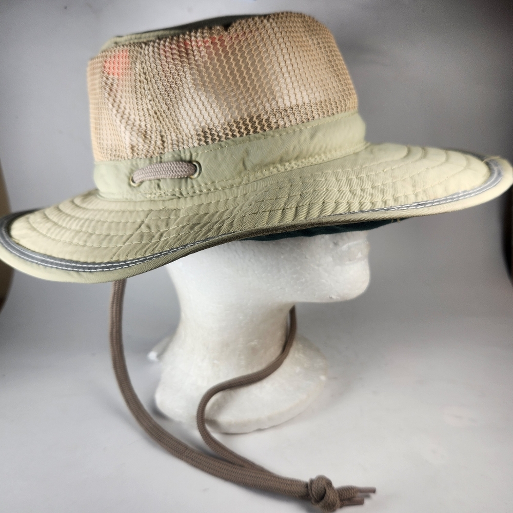 MAGELLAN Sun Hat Beige Medium Outdoor Hiking Chin Strap Mesh